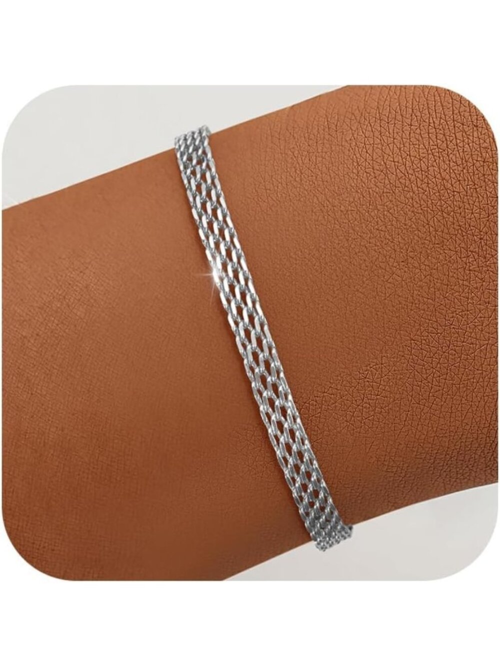 Elegant 925 Sterling Silver 5mm Mesh Bracelet for Women - Stylish & Durable
